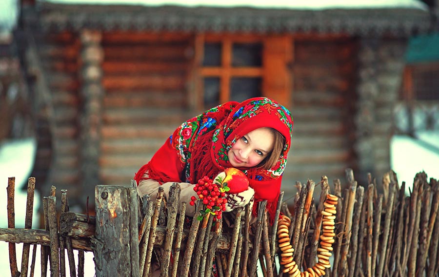 Sexy girl Women in Slavic costumes in Xuzhou